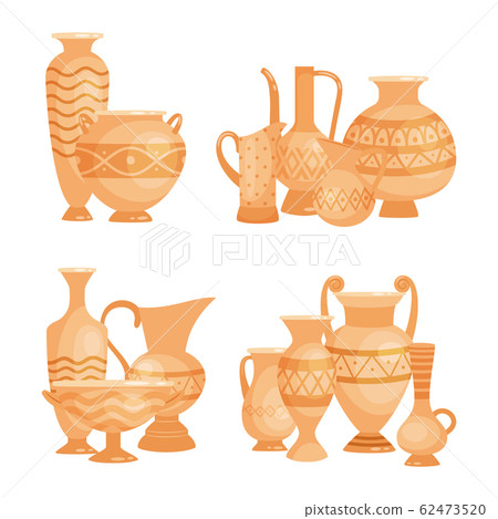 Vector ancient vases, bowls and goblets isolated on white background 62473520