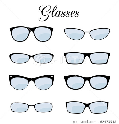 Vector fashion glasses of set isolated on white 62473548