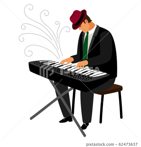 Man in hat play on classical instrument Man in hat play on classical instrument 62473637