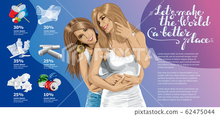 Vector Recycling Garbage And Women 62475044