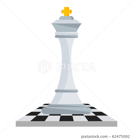 Chess white king on chessboard. Strategy logic board game. 62475092