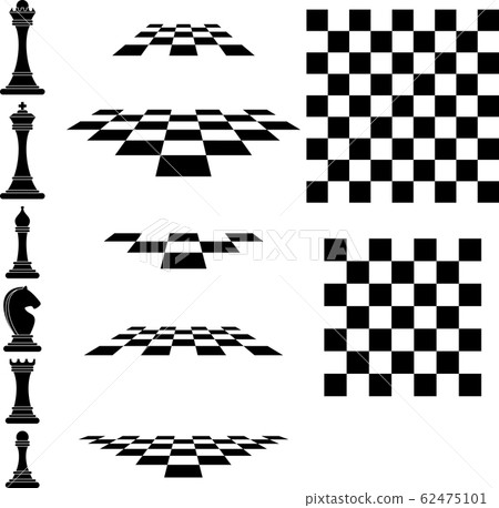 Set chess icons and chessboard. Strategy board game. 62475101