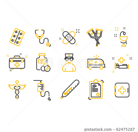 Line icons set of hospital - Stock Illustration [62475287] - PIXTA