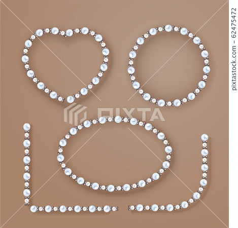 Pearl frames set on beige background. Pearl frames set on beige background. 62475472
