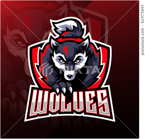 Wolf esport mascot logo design 62475845