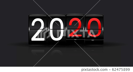 Flip countdown timer with number of year. Flip countdown timer with number of year. 62475899