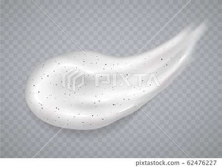 White cream or scrub smear isolated on a transparent background. Realistic cosmetic beauty skincare product sample. 62476227