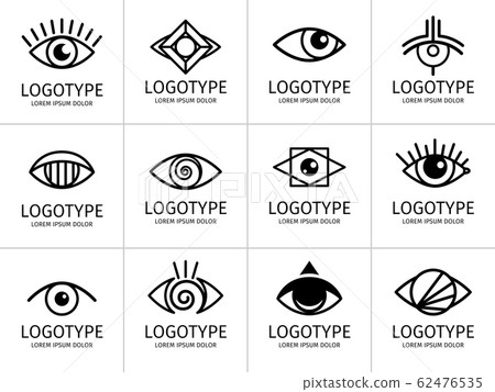 Eye logo black set Eye logo black set 62476535