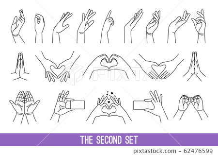 Linear women hands gestures 62476599