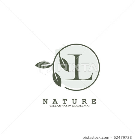 L Letter Nature Floral Logo circle - Stock Illustration [62479728] - PIXTA