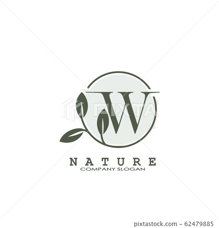 W Letter Nature Floral Logo circle - Stock Illustration [62479885] - PIXTA