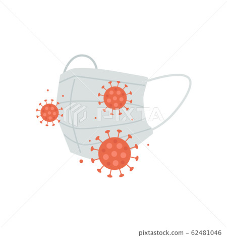 Illustration of mask and coronavirus Illustration of mask and coronavirus 62481046