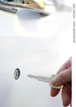 Key (duplicate key spare key passenger car rental car body parts faceless slide door person transfer senior) 62481393
