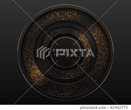Vector black and gold abstract round luxury frame. Vector black and gold abstract round luxury frame. 62482775