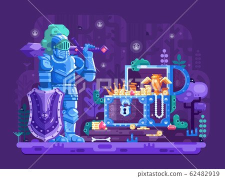 Fantasy Knight Find a Treasure in Fairy Wood 62482919
