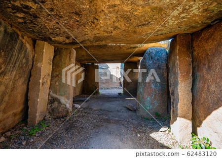 Dolmen of Lacara, funeral chamber near La Nava de Santiago, Extremadura. Spain 62483120