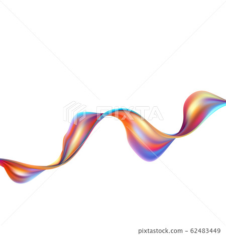Colorful abstract waves isolated on white background. Multicolor flow effect for your design. EPS 10 Colorful abstract waves isolated on white background. Multicolor flow effect for your design. EPS 10 62483449
