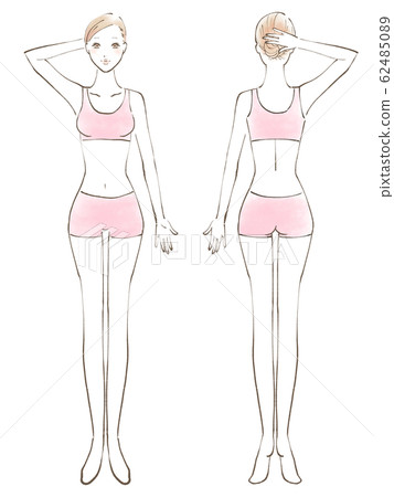 Full body female naked one handed clothes pink (colored) Full body female naked one handed clothes pink (colored) 62485089