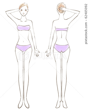 Whole body female naked one hand up bikini purple (colored) Whole body female naked one hand up bikini purple (colored) 62485092