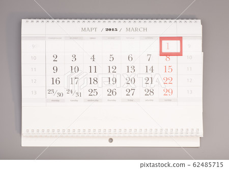 2015 year calendar. March calendar with red mark 62485715