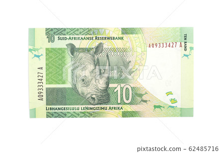 Ten South African Rand isolated 62485716