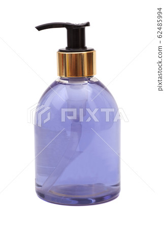 Plastic Bottle with liquid soap on white 62485994
