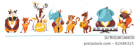 Jazz music cartoon characters with animals... - Stock Illustration  [62486325] - PIXTA