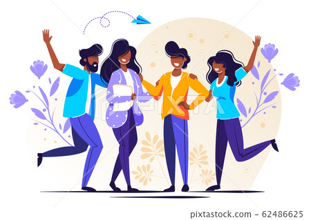 Vector illustration, happy friendship Vector illustration, happy friendship 62486625