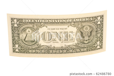 One dollar bill isolated on white background One dollar bill isolated on white background 62486780