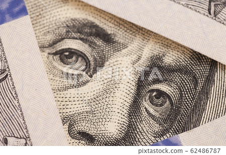 Close-up of one hundred bill Franklin portrait Close-up of one hundred bill Franklin portrait 62486787