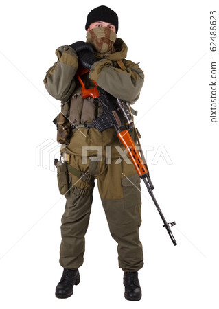 insurgent sniper in russian type of uniform with 62488623