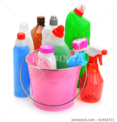 Household chemicals and brushes for cleaning Household chemicals and brushes for cleaning 62488723