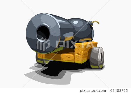 retro cartoon canon on white 62488735