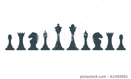 Series of chess pieces. Strategy board game. 62489992