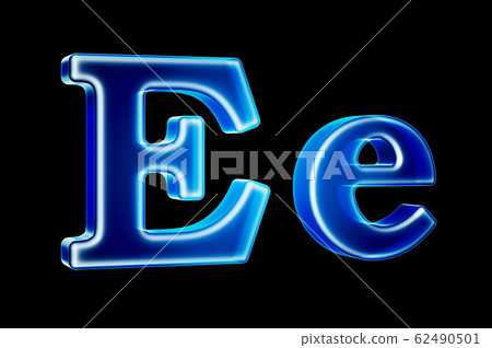 Letters E with hologram effect, 3D rendering Letters E with hologram effect, 3D rendering 62490501