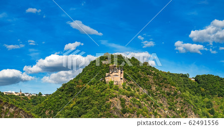 Katz Castle on Rhine River Bank in Germany Katz Castle on Rhine River Bank in Germany 62491556