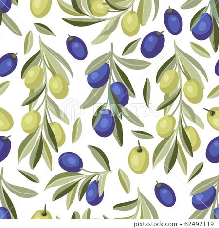 Provence olive seamless vector pattern. Provence olive seamless vector pattern. 62492119