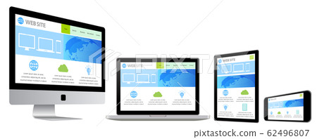 筆記本電腦,智能手機和平板電腦顯示網頁白色背景 筆記本電腦,智能手機和平板電腦顯示網頁白色背景 62496807