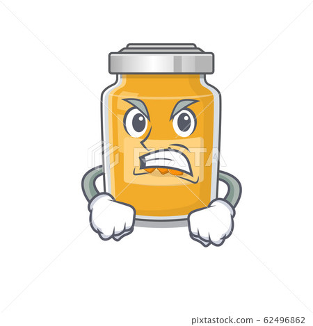 Appricot cartoon character style having angry face Appricot cartoon character style having angry face 62496862