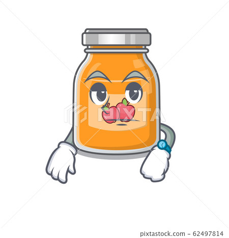 cartoon character design of apple jam on a waiting gesture 62497814