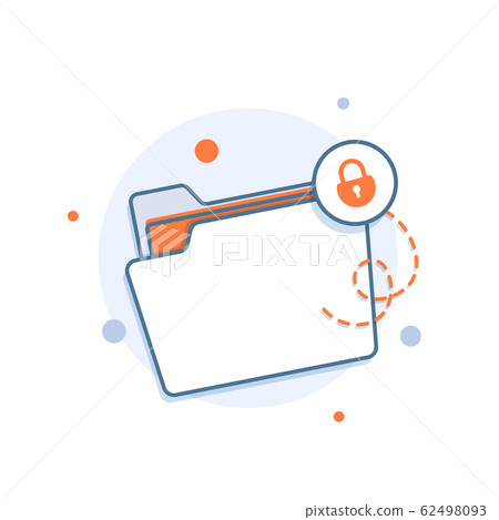 Flat file folder security technology icon vector image design illustration Flat file folder security technology icon vector image design illustration 62498093