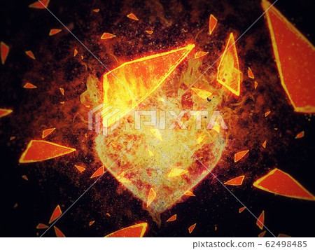 Abstract flame burning in heart shape 62498485