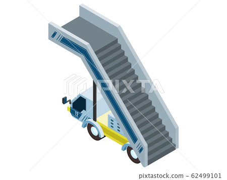 new aircraft loading ladder car. vector stock 62499101
