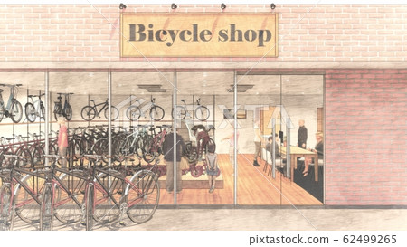 Bicycle shop there are people illustration 63 Bicycle shop there are people illustration 63 62499265