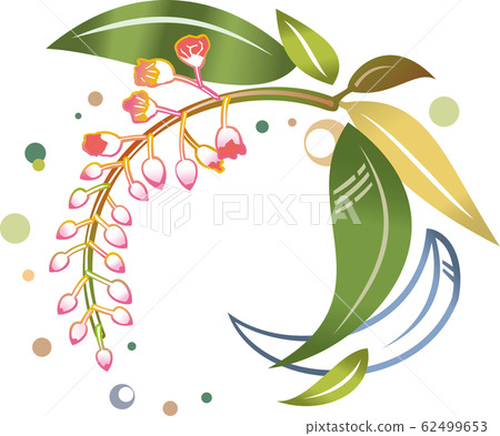 Bingata image illustration moon peach 62499653