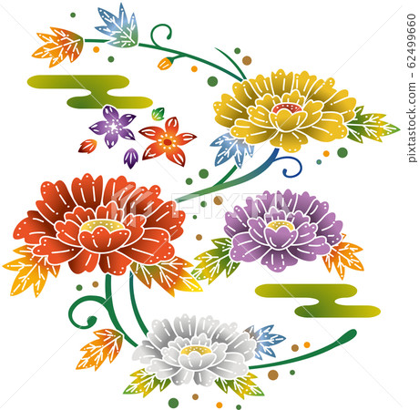 Bingata image illustration Peony 62499660