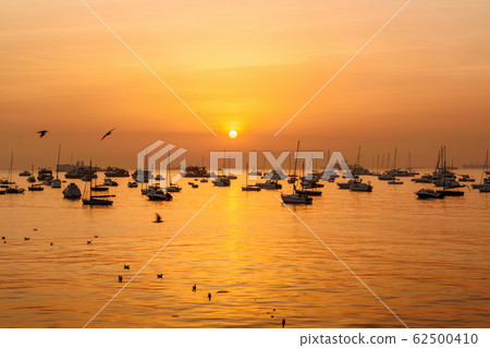 Fisherman boats in water of Arabian Sea on Fisherman boats in water of Arabian Sea on 62500410
