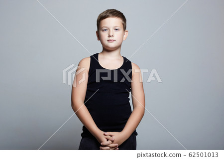 Cute Kid in Black Shirt. Handsome teen boy Cute Kid in Black Shirt. Handsome teen boy 62501013