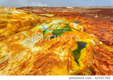 moonscape of Dallol Lake, Danakil depression 62501760