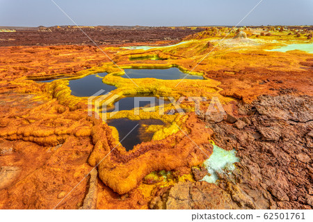 moonscape of Dallol Lake, Danakil depression 62501761